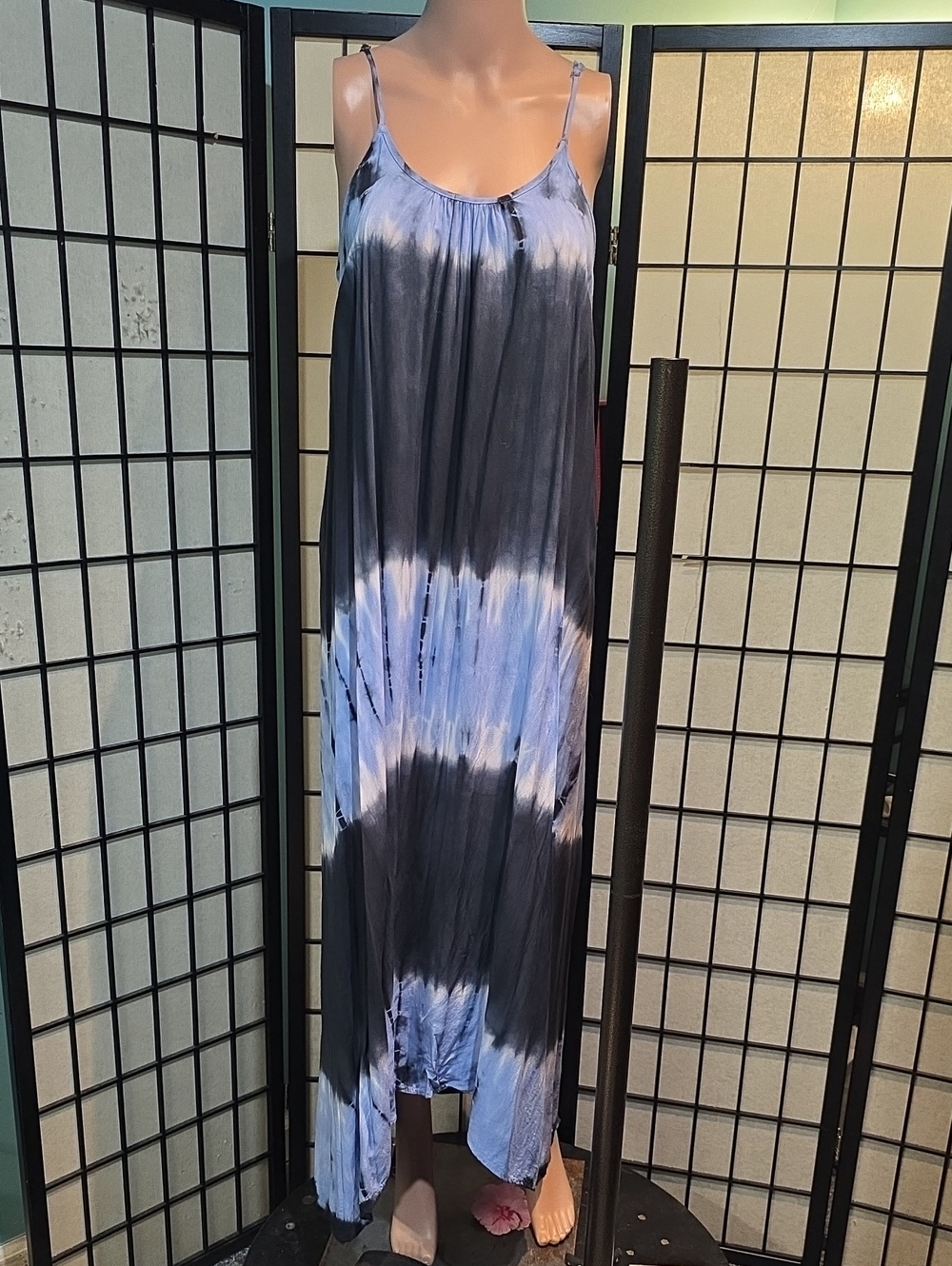 Vestique Blue & NAVY Tie-Dye Maxi Dress